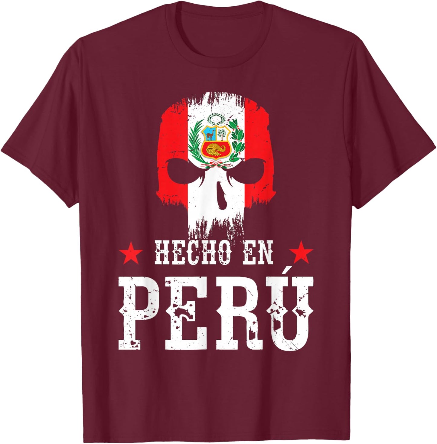 Hecho en Perú Peruvian Heritage Peruvian Flag Peru T-Shirt - T-Shirt | Maroon