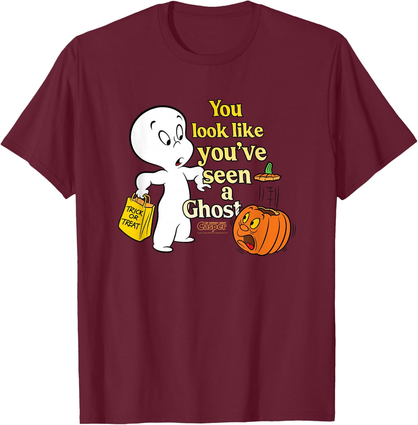 Casper the Friendly Ghost Halloween Like You've Seen a Ghost T-Shirt - T-Shirt | Maroon