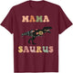 Mamasaurus T Rex Dinosaur Mama Saurus Family Matching Flower T-Shirt - T-Shirt | Maroon