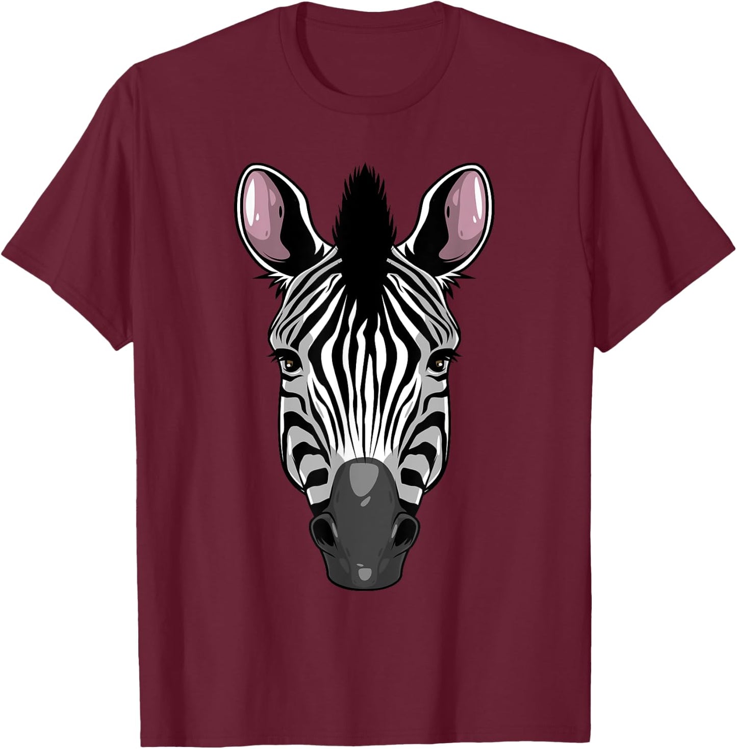 Funny Zebra Print Designs Women Stripe Equine Safari T-Shirt - T-Shirt | Maroon