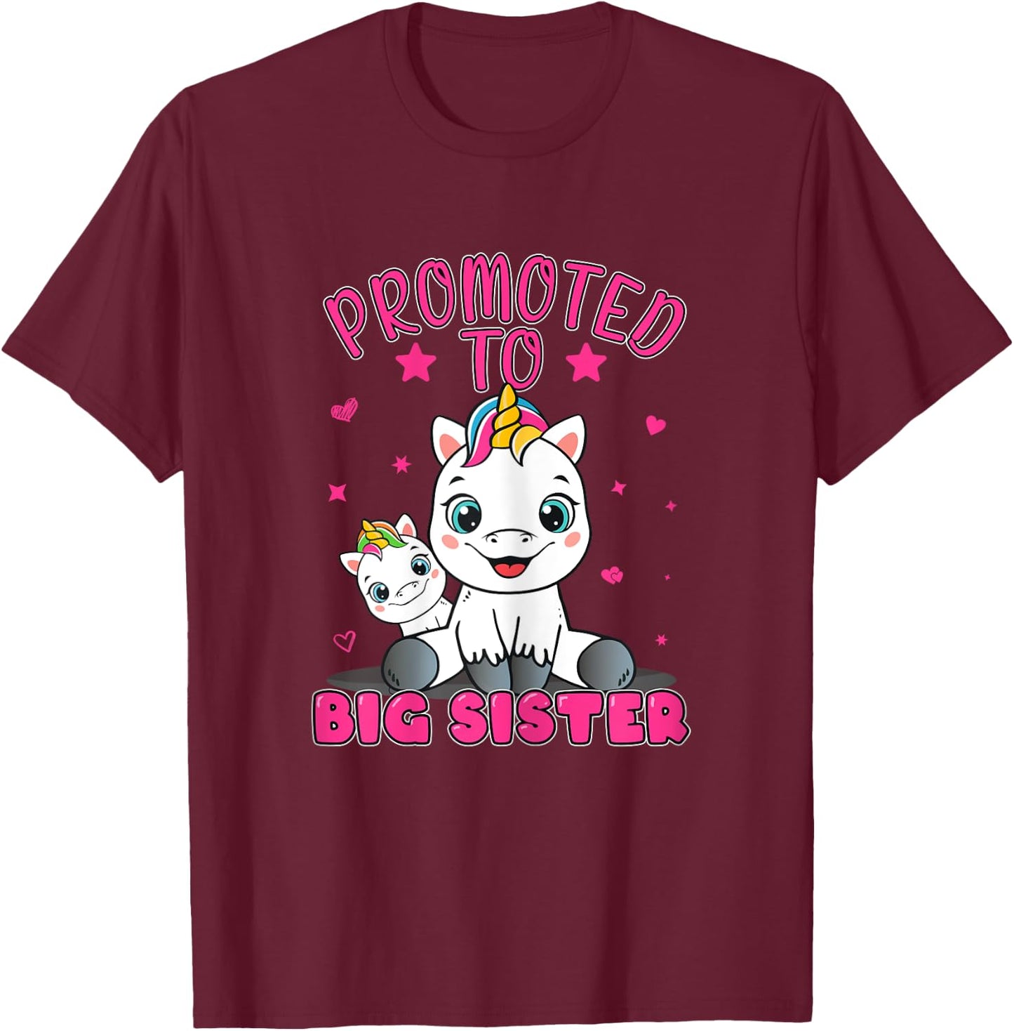 Promoted To Big Sister | Unicorn | Future Sister To Be Girls T-Shirt - T-Shirt | Maroon