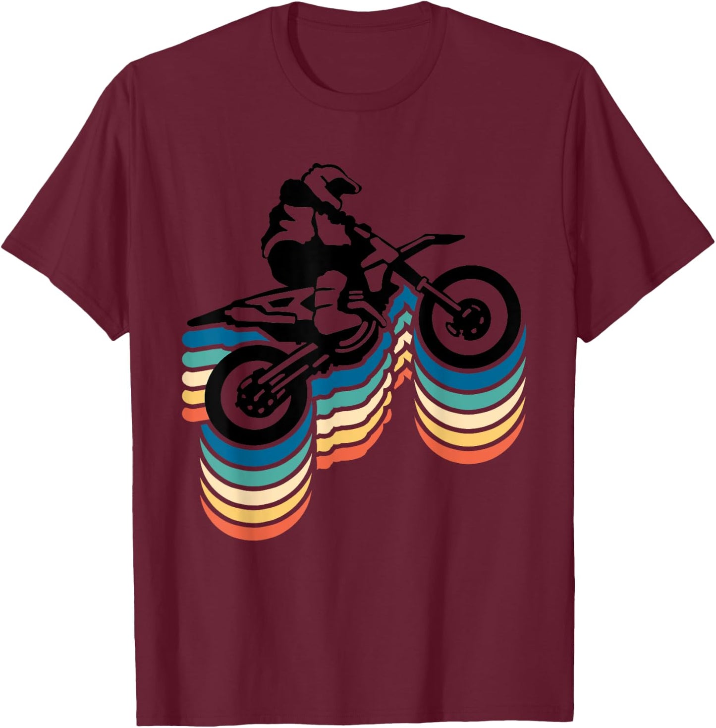 Retro Dirt Bike Rider Funny Enduro Biker Motorcycle Lovers T-Shirt - T-Shirt | Maroon