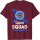 Support Squad Colon Cancer Awareness Sunflower Hummingbird T-Shirt - T-Shirt | Maroon