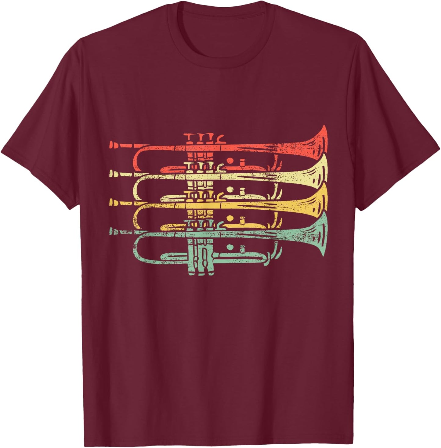 Vintage Trumpets Brass Band T-Shirt - T-Shirt | Maroon