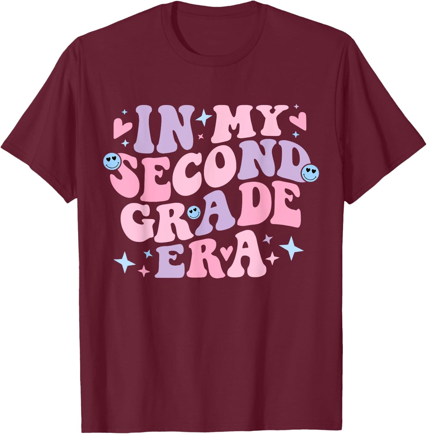 In My Second Grade Era Groovy Back to School Teaching Women T-Shirt - T-Shirt | Maroon