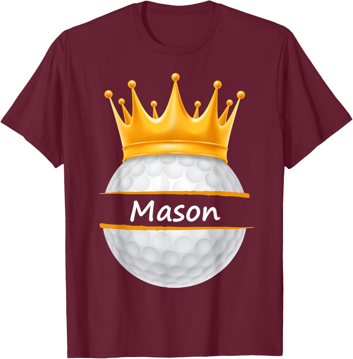 Novelty Golf Personalized Name Mason Sports Dad T-Shirt - T-Shirt | Maroon