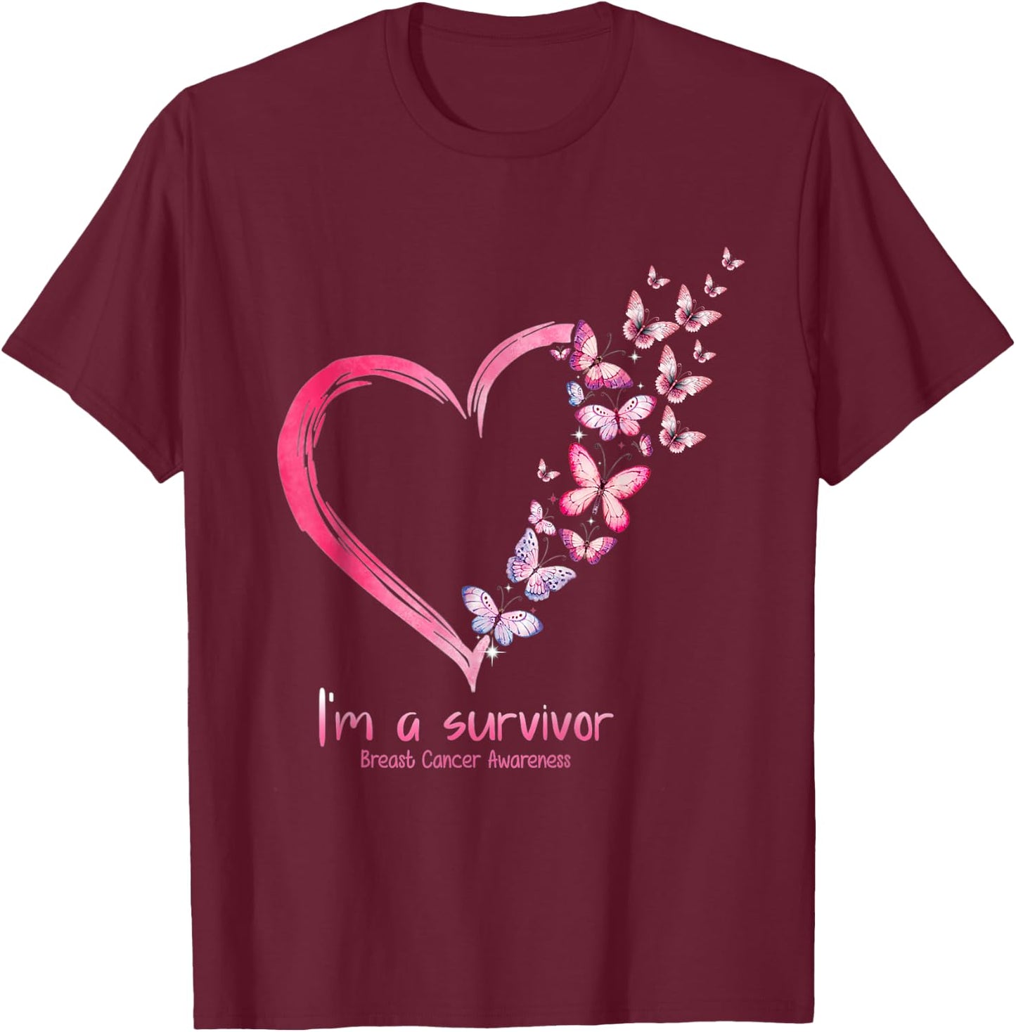 Breast Cancer Awareness I'm a Survivor T-Shirt - T-Shirt | Maroon