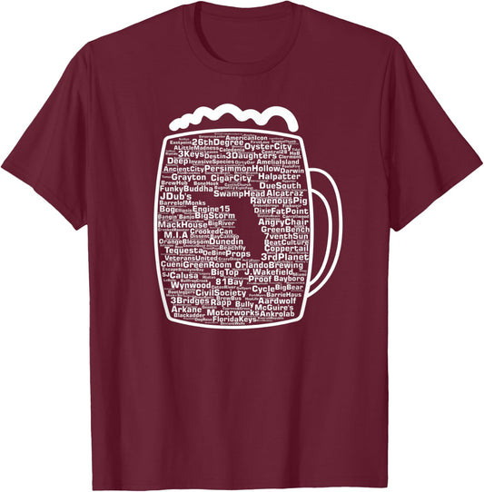 Drink Local Florida Breweries T-Shirt - T-Shirt | Maroon
