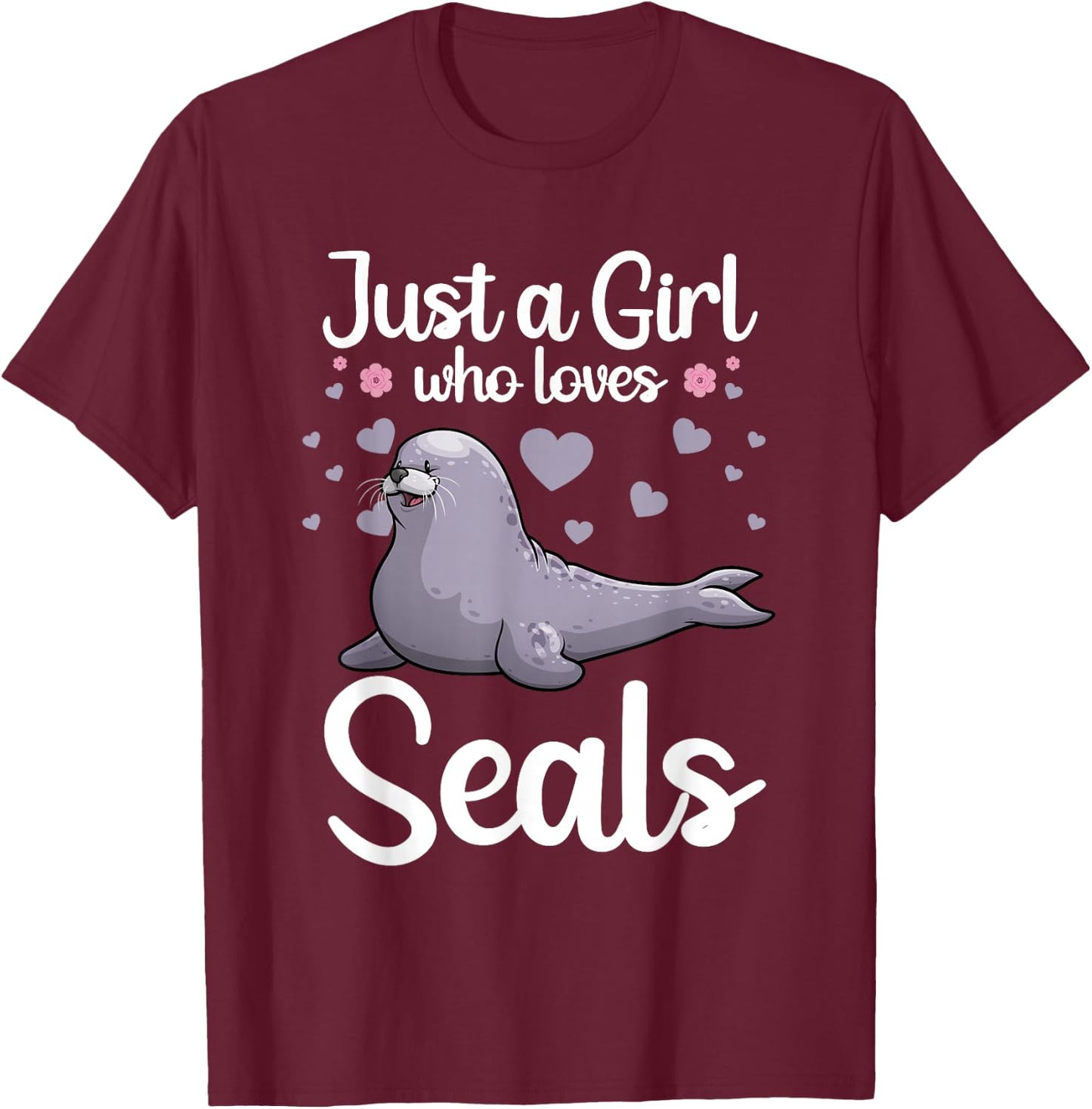 Cool Seal Art Women Sea Animal Lover Ocean Zookeeper T-Shirt - T-Shirt | Maroon