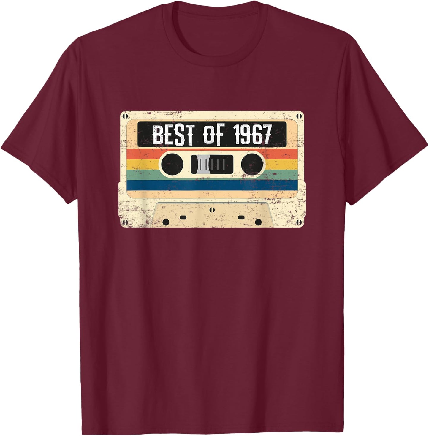 Best Of 1967 - 54th Birthday Retro Vintage Cassette Tape T-Shirt - T-Shirt | Maroon