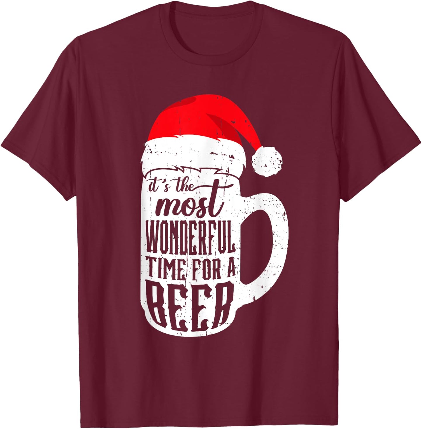 Most Wonderful Time For A Beer Christmas Drinking Costume T-Shirt - T-Shirt | Maroon