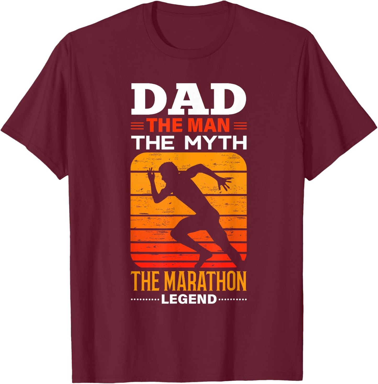 Marathon Dad Shirt Best Marathoner Father Running Dad T-Shirt - T-Shirt | Maroon