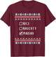 Nice, Naughty, Mariah, Ugly Sweater Style T-Shirt - T-Shirt | Maroon