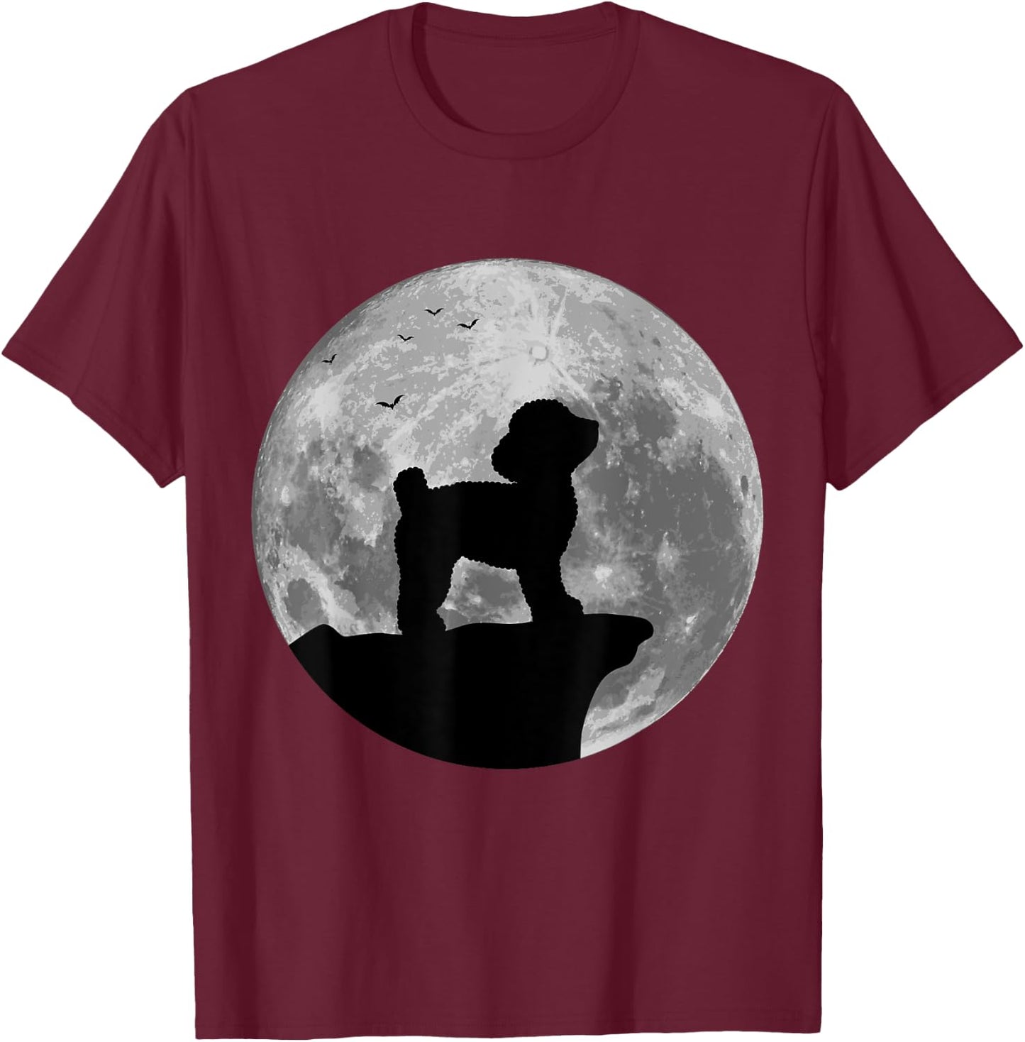 Toy Poodle Silhouette In The Moon Halloween Costume T-Shirt - T-Shirt | Maroon