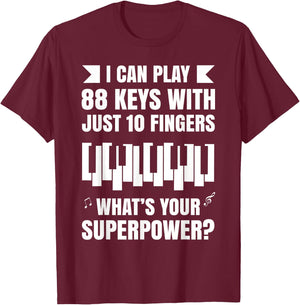 Piano Jazz Music Keyboard Composer Piano Player T-Shirt - T-Shirt | Maroon