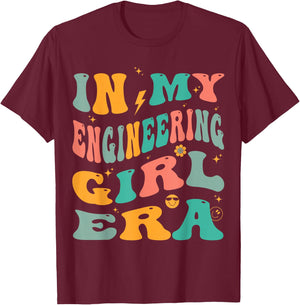 In My Engineering Girl Era Groovy Engineer T-Shirt - T-Shirt | Maroon