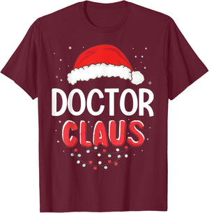 Doctor Santa Claus Christmas Matching Costume T-Shirt - T-Shirt | Maroon