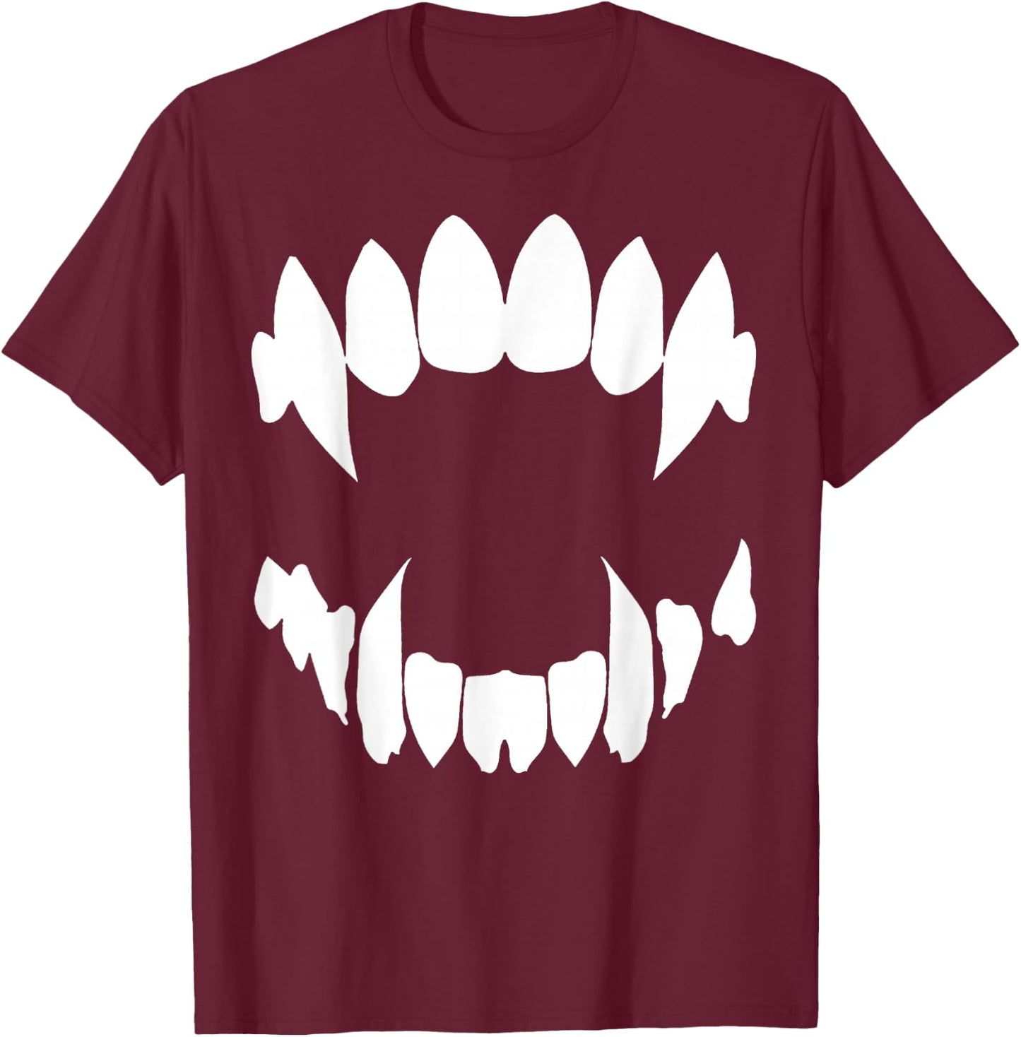 Vampire Fangs Occult Dark Grunge Bite Goth Aesthetic Teeth T-Shirt - T-Shirt | Maroon
