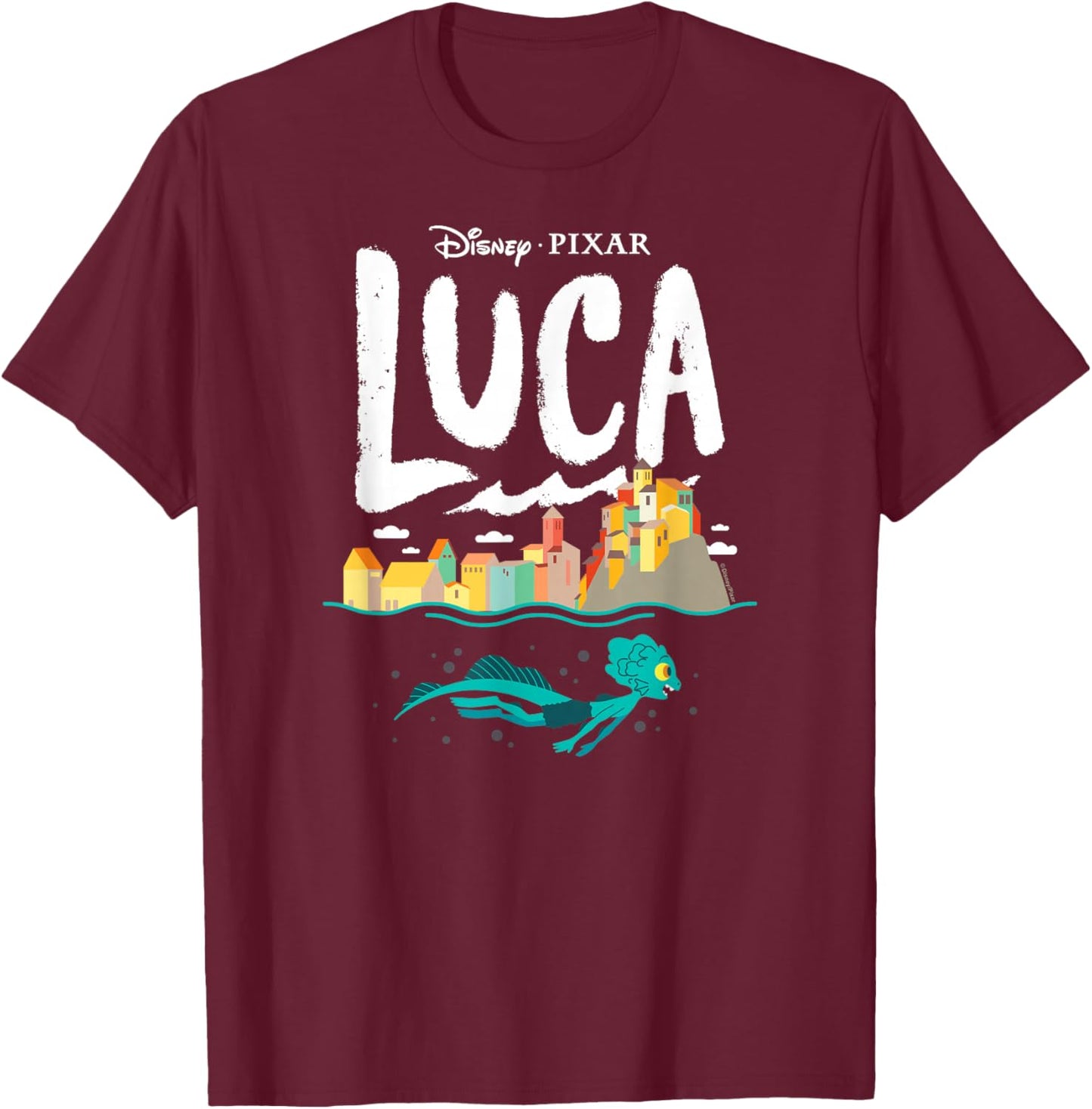 Luca - Coastal Sea Monster T-Shirt - T-Shirt | Maroon