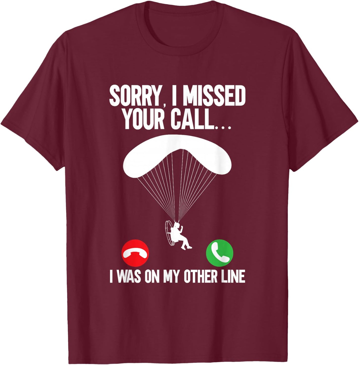 Parasol Flying Motorised Paraglider T-Shirt - T-Shirt | Maroon