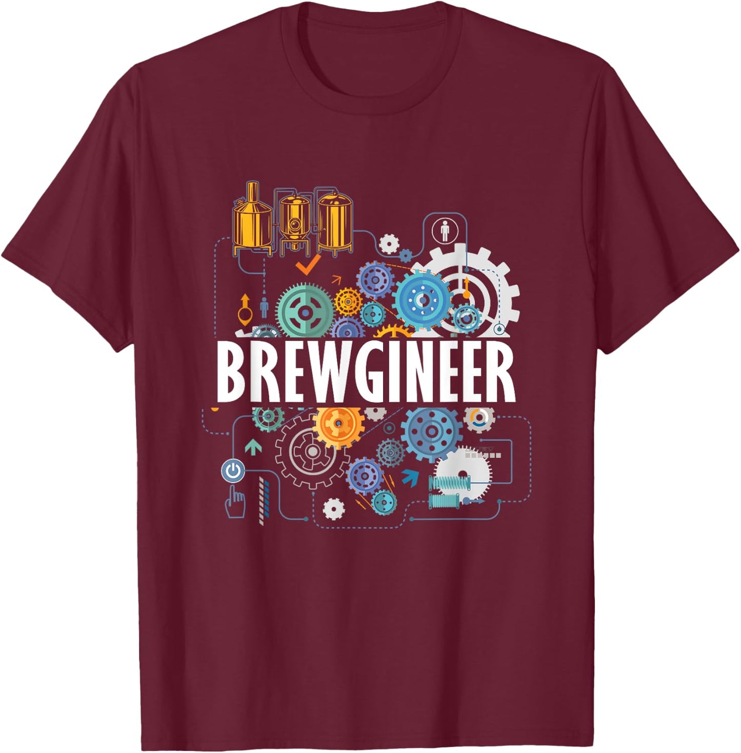 Funny Brewgineer | Brewing Brewery | Craft Beer T-Shirt - T-Shirt | Maroon