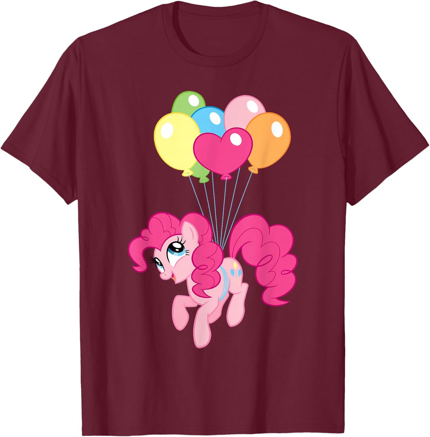 My Little Pony Pinkie Pie Flying Balloons T-Shirt - T-Shirt | Maroon
