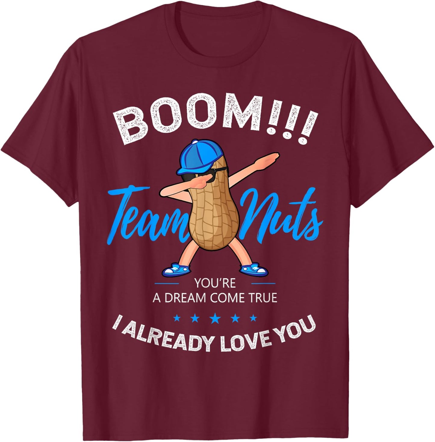 Gender Reveal Team Nuts Boy Matching Family Baby Party T-Shirt - T-Shirt | Maroon