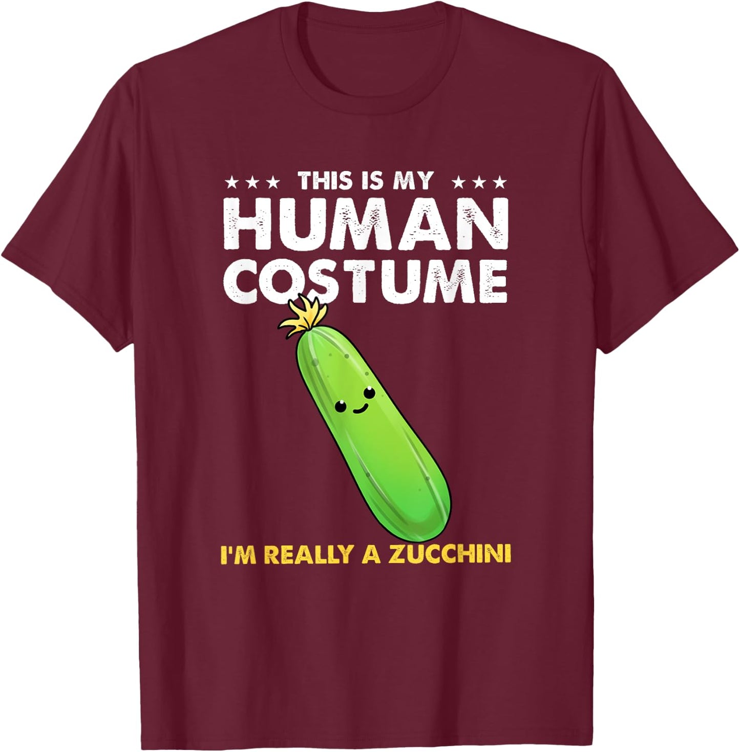 This Is My Human Costume Zucchini Halloween T-Shirt - T-Shirt | Maroon