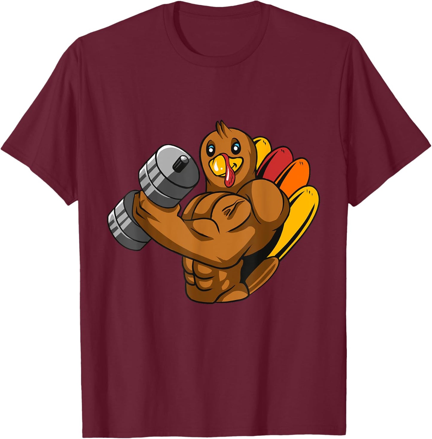 Turkey Bodybuilding Thanksgiving Day Gym Workout Fitness T-Shirt - T-Shirt | Maroon