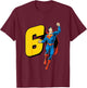 Kids Superman Super Hero 6th Birthday T-Shirt - T-Shirt | Maroon