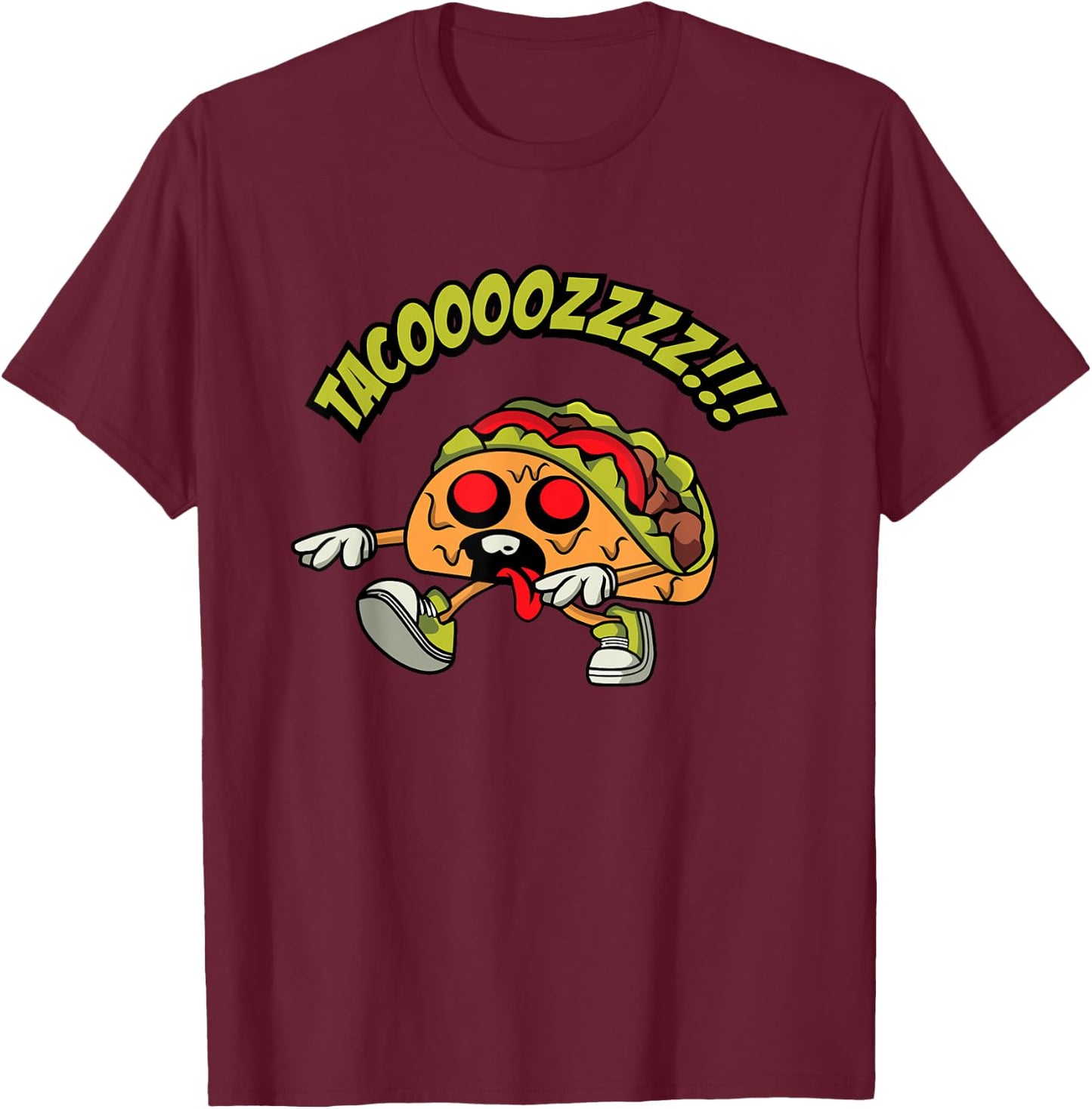 Zombie Taco, Tacos Lover, Foodie Fan, Funny Taco Zombie T-Shirt - T-Shirt | Maroon