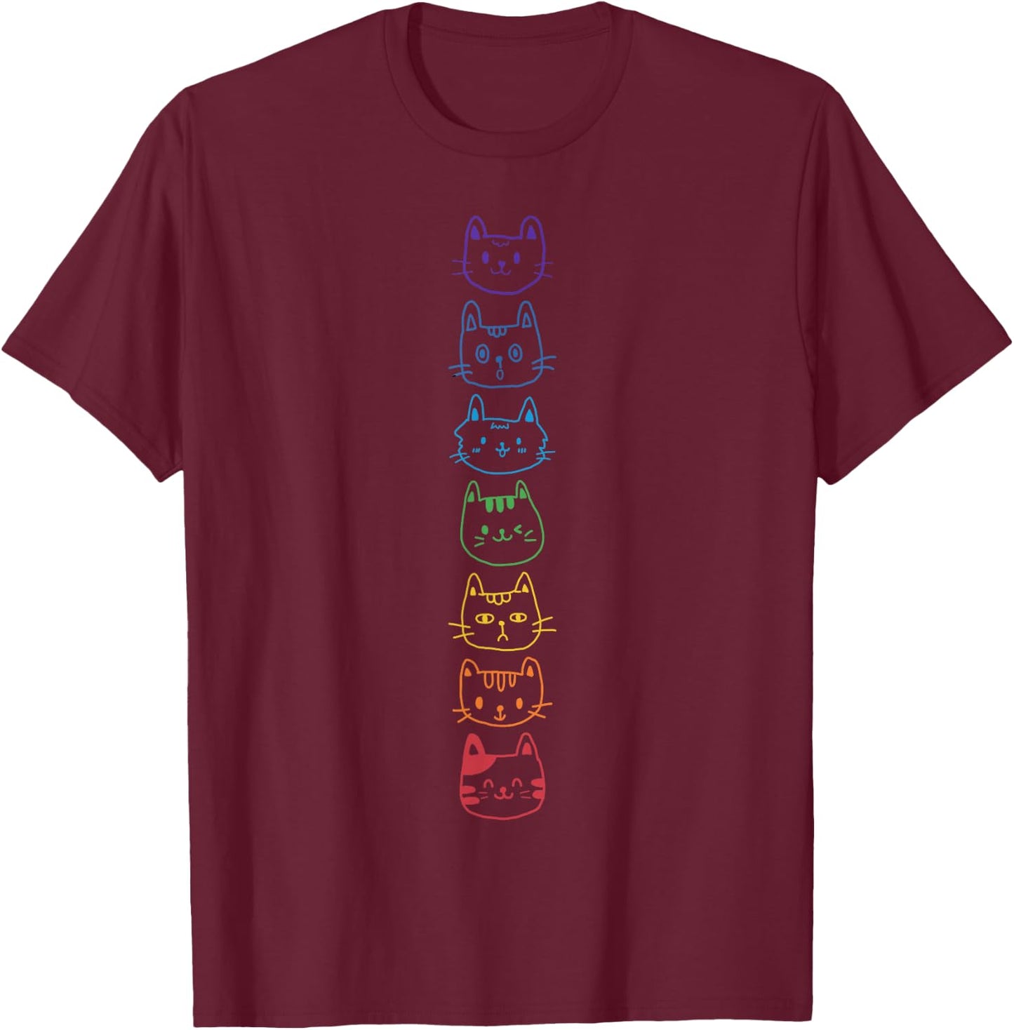 Cat Yoga Meditation Cat Chakra T-Shirt - T-Shirt | Maroon