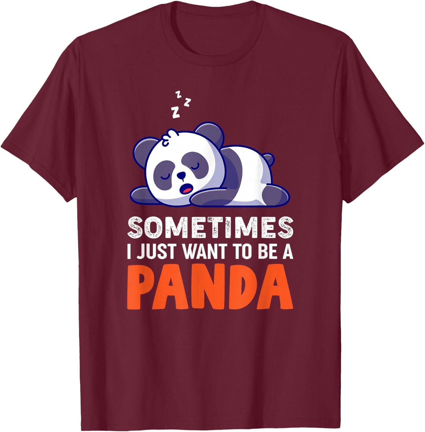 Sleeping Panda Pandas Pajama Nap Sleep T-Shirt - T-Shirt | Maroon