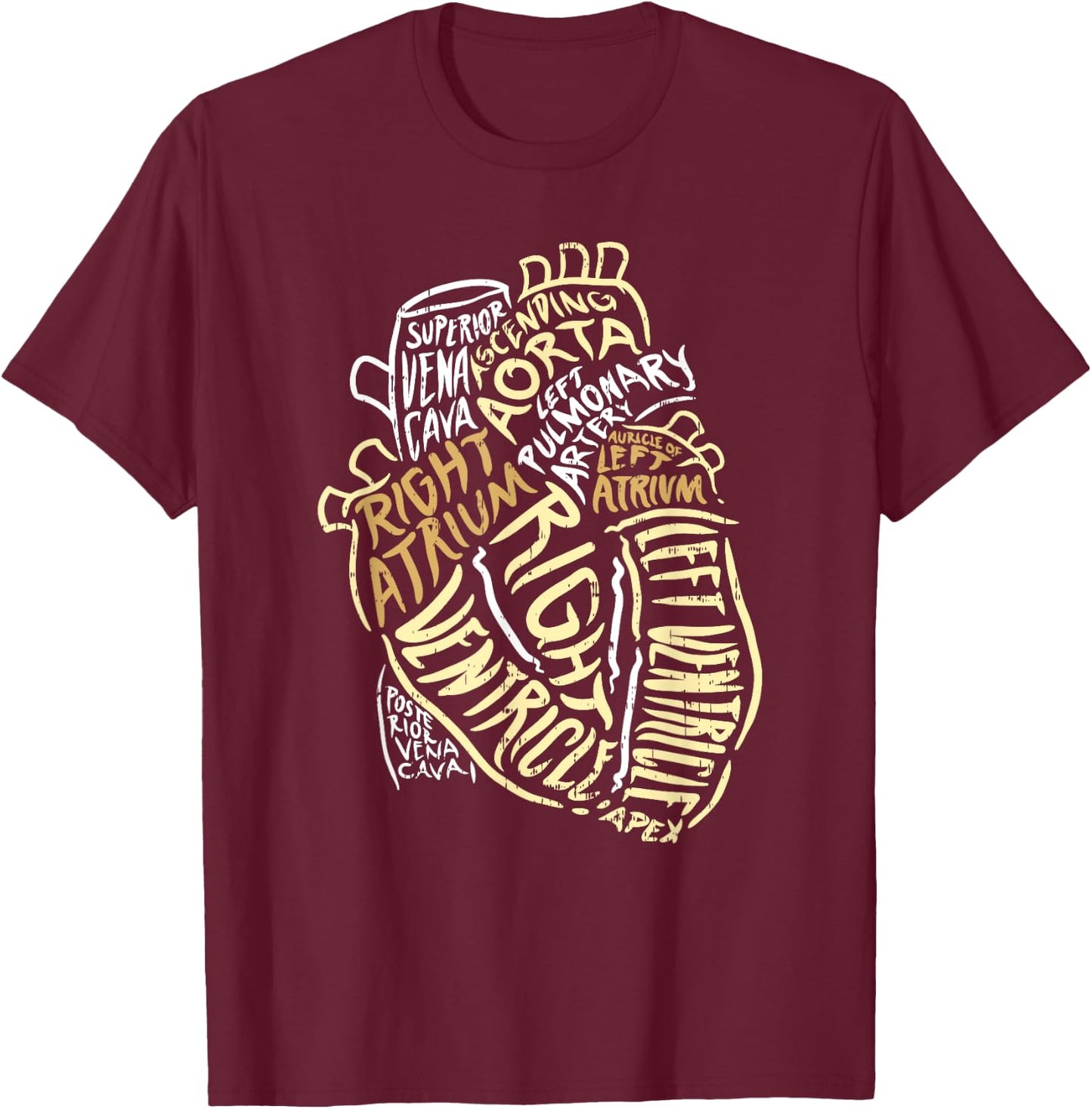 Heart Specialist Anatomy Doctor Medical Biology Organ Artery T-Shirt - T-Shirt | Maroon