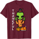 Thanksgiving Alien Peace Thankful Fall Space Kids Men Women T-Shirt - T-Shirt | Maroon