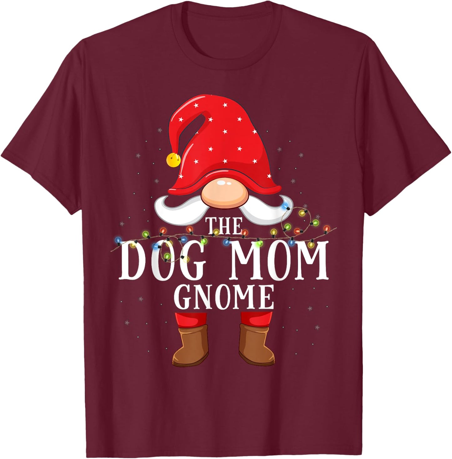 Dog mom Gnome Matching Christmas Family Pajama T-Shirt - T-Shirt | Maroon