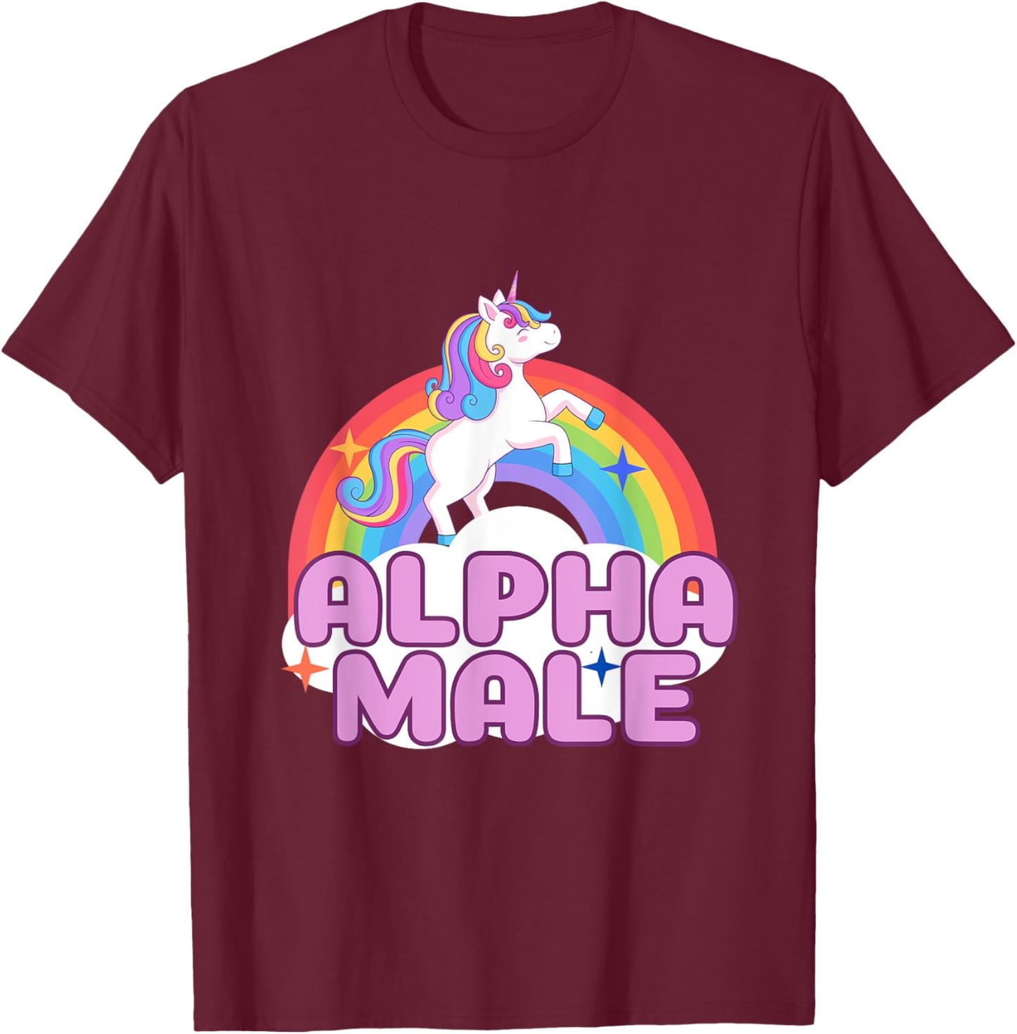 Alpha Male Unicorn T-Shirt - T-Shirt | Maroon