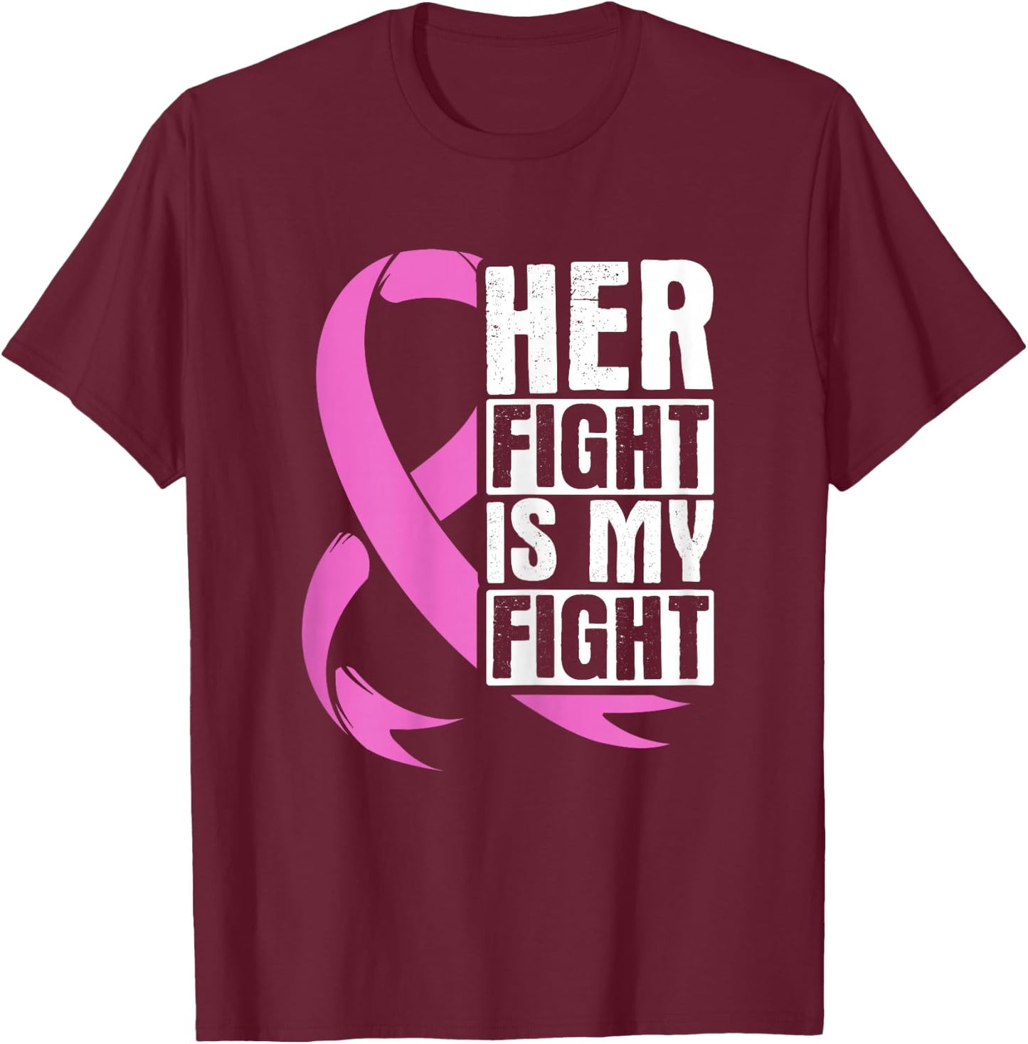 Breast Cancer Awareness Gift ribbon Pink butterfly T-Shirt - T-Shirt | Maroon