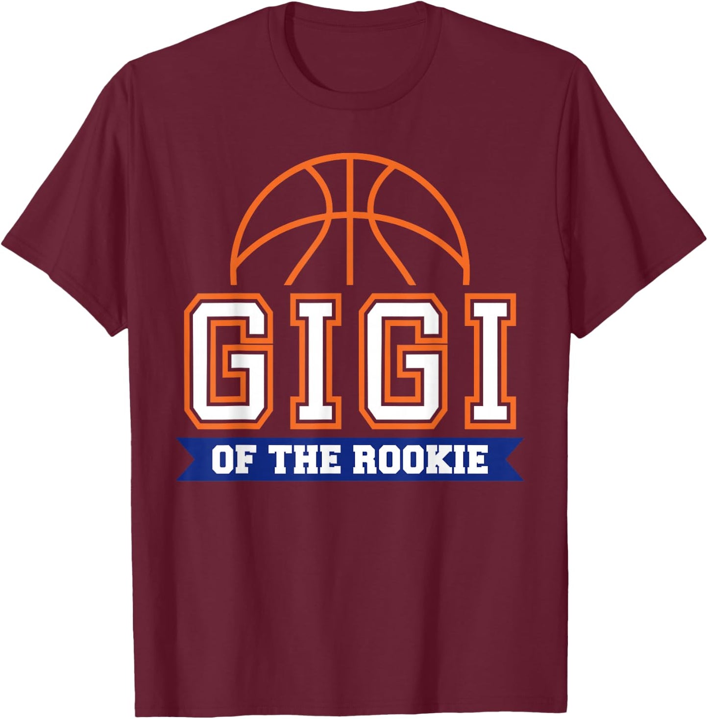 Gigi of Rookie 1st Birthday Basketball Theme Matching Party T-Shirt - T-Shirt | Maroon