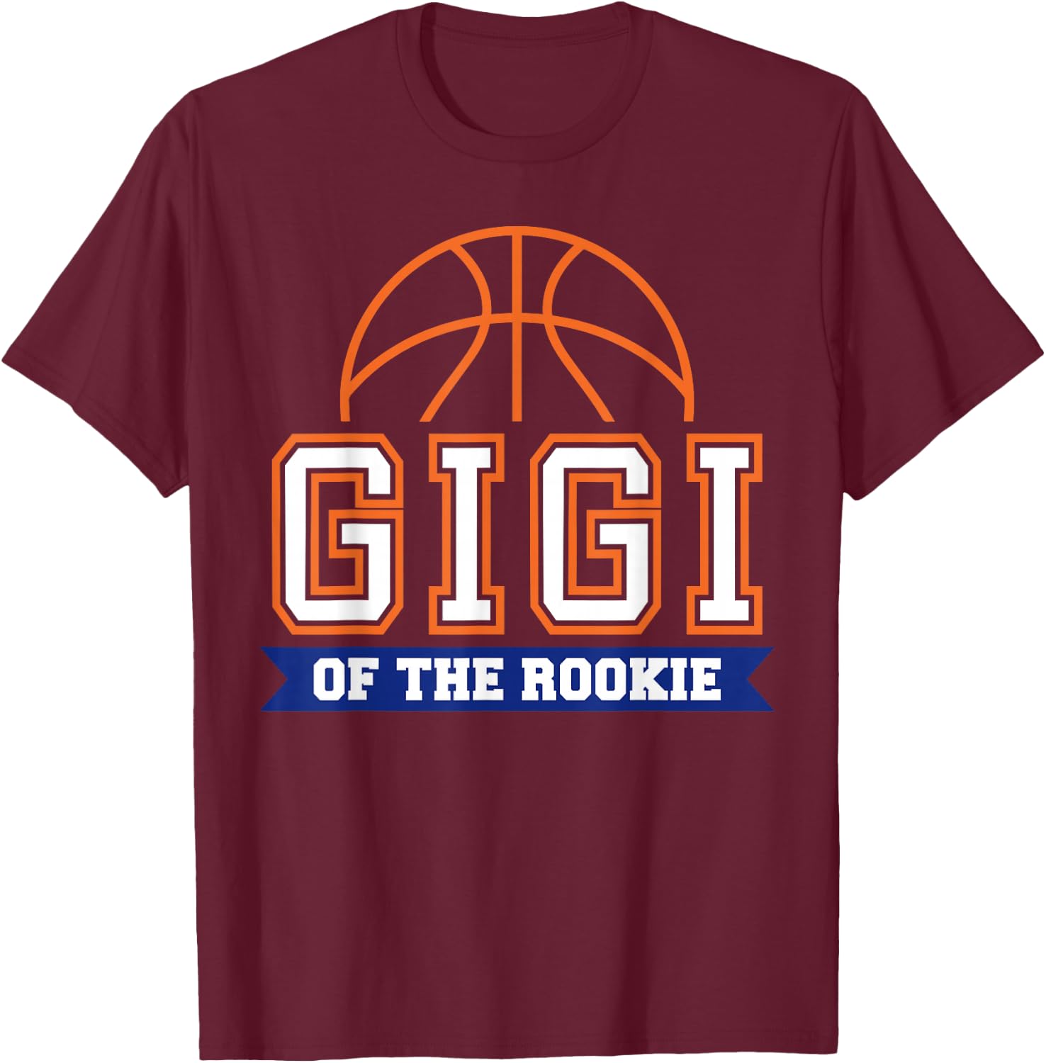 Gigi of Rookie 1st Birthday Basketball Theme Matching Party T-Shirt - T-Shirt | Maroon