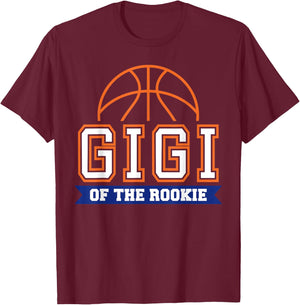 Gigi of Rookie 1st Birthday Basketball Theme Matching Party T-Shirt - T-Shirt | Maroon