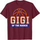 Gigi of Rookie 1st Birthday Basketball Theme Matching Party T-Shirt - T-Shirt | Maroon
