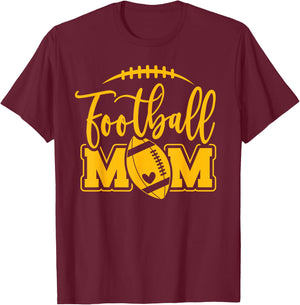 Game Day Blue and Yellow High School Football Football Mom T-Shirt - T-Shirt | Maroon