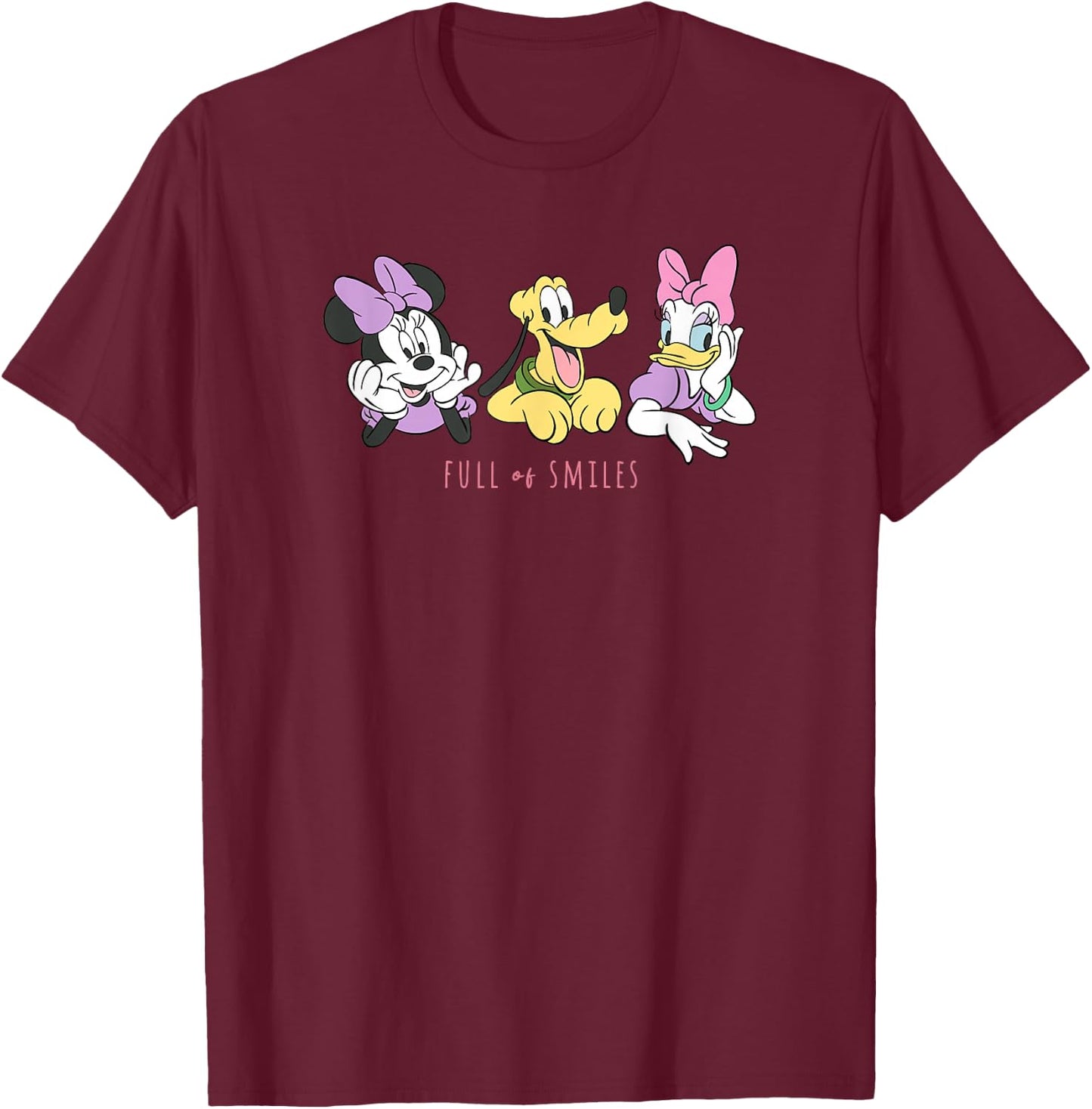 Disney Minnie Mouse Pluto Daisy Group Shot T-Shirt - T-Shirt | Maroon