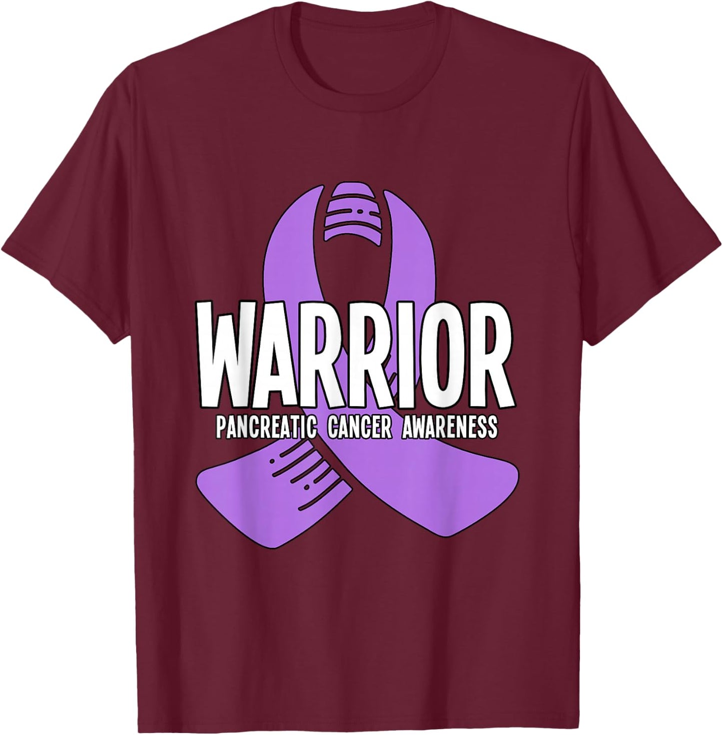 Warrior Pancreatic Cancer Awareness T-Shirt - T-Shirt | Maroon