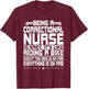 Correctional Nurse Correction Forensic Nursing Riding A Bike T-Shirt - T-Shirt | Maroon