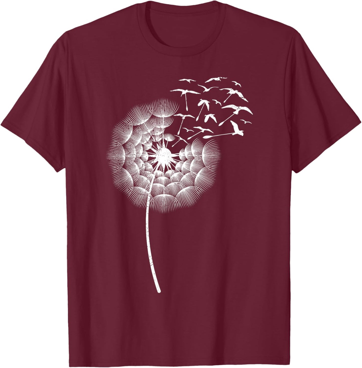 Dandelions Dove of Peace Bird lover Dandelion Birds T-Shirt - T-Shirt | Maroon