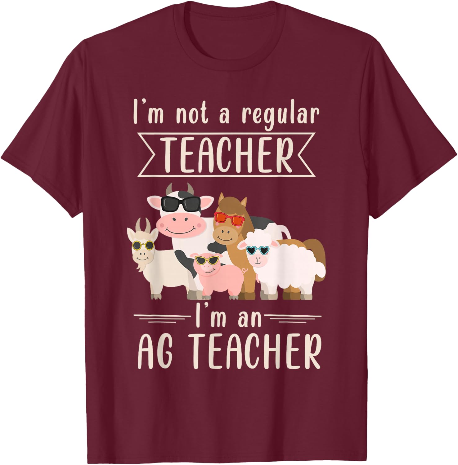 AG Teacher Funny Agriculture Animal Lover T-Shirt - T-Shirt | Maroon