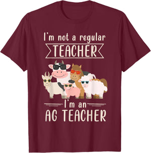 AG Teacher Funny Agriculture Animal Lover T-Shirt - T-Shirt | Maroon