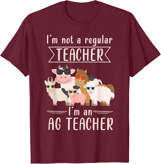 AG Teacher Funny Agriculture Animal Lover T-Shirt - T-Shirt | Maroon